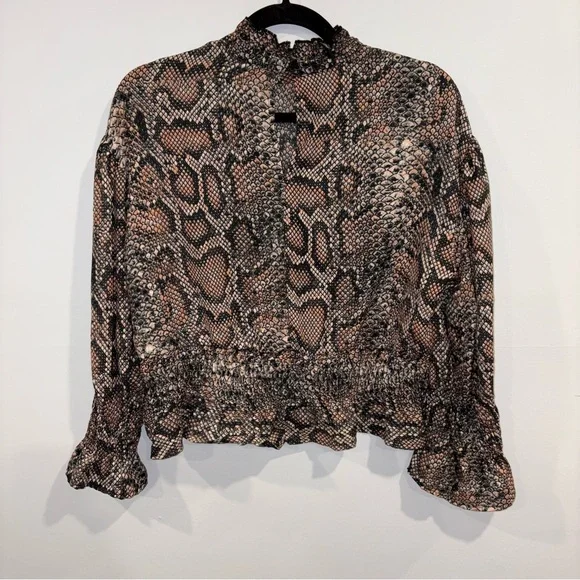 Snake Print Ruffle Blouse - Picture 2 of 4